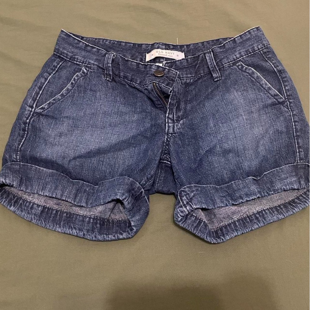 Old Navy Dark Blue Jean Shorts Low Rise